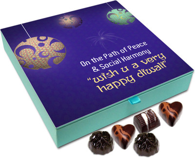 

Chocholik Diwali Gift Box - On The Path Of Peace And Social Harmony Wish You Happy Diwali Chocolate Box - 9pc Truffles(108 g)