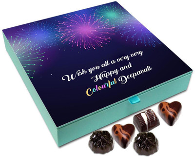 

Chocholik Diwali Gift Box - Wish You All A Very Happy And Colorful Diwali Chocolate Box - 9pc Truffles(108 g)