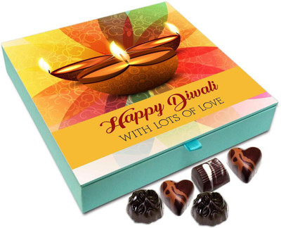 

Chocholik Diwali Gift Box - Happy Diwali With Lots Of Love Chocolate Box - 9pc Truffles(108 g)