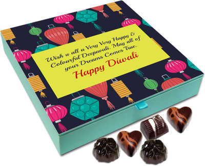

Chocholik Diwali Gift - Wish You All A very Happy And Colorful Diwali Chocolate Box - 9pc Truffles(108 g)