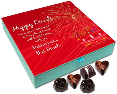 

Chocholik Diwali Gift Box - Missing You This Diwali Chocolate Box - 9pc Truffles(108 g)
