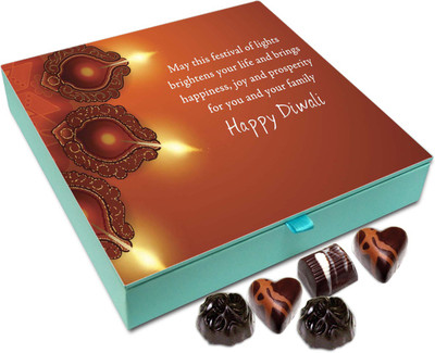

Chocholik Diwali Gift Box - May The Festival Of Deepavali Brighten Up Your Life Chocolate Box - 9pc Truffles(108 g)