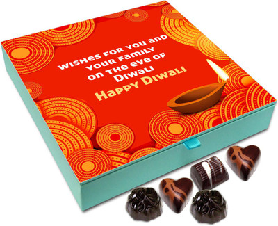 

Chocholik Diwali Gift Box - Wishes For You And Family On Eve Of Diwali Chocolate Box - 9pc Truffles(108 g)