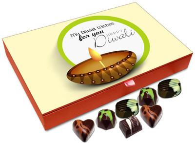 

Chocholik Diwali Gift Box - My Diwali Wishes For You Chocolate Box - 12pc Truffles(144 g)