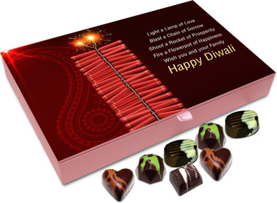 

Chocholik Diwali Gift Box - Fire A Flowerpot Of Happiness On This Diwali Chocolate Box - 12pc Truffles(144 g)