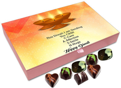 

Chocholik Diwali Gift Box - Wish You Lots Of Smiles On This Diwali Chocolate Box - 12pc Truffles(144 g)