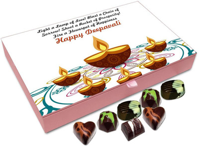 

Chocholik Diwali Gift - Shoot A Rocket Of Prosperity On This Diwali Chocolate Box - 12pc Truffles(144 g)