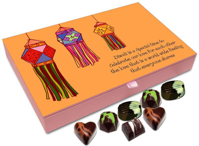 

Chocholik Diwali Gift Box - Diwali Is A Festival Of Love Chocolate Box - 12pc Truffles(144 g)