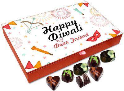 

Chocholik Diwali Gift - Happy Deepawali My Friend Chocolate Box - 12pc Truffles(144 g)
