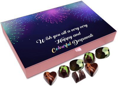 

Chocholik Diwali Gift Box - Wish You All A Very Happy And Colorful Diwali Chocolate Box - 12pc Truffles(144 g)