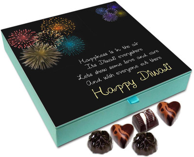 

Chocholik Diwali Gift - Lets Wish Everyone Out There happy Diwali Chocolate Box - 9pc Truffles(108 g)