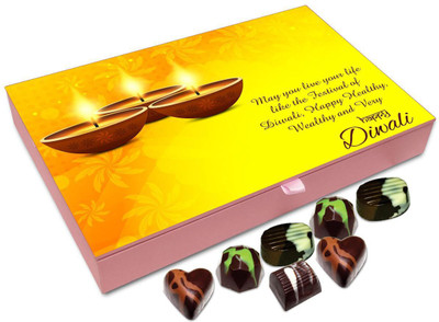 

Chocholik Diwali Gift - May This Diwali Bring Lots Of Happiness And Health Chocolate Box - 12pc Truffles(144 g)