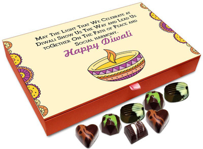 

Chocholik Diwali Gift - May The Light Of Diwali Brings Peace And Harmony Chocolate Box - 12pc Truffles(144 g)