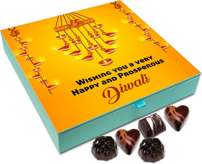 

Chocholik Diwali Gift - Wishing You A Very Happy And Bright Deepawali Chocolate Box - 9pc Truffles(108 g)