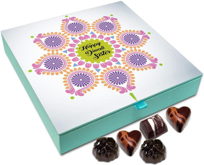 

Chocholik Diwali Gift - Happy Diwali To You My Sister Chocolate Box - 9pc Truffles(108 g)