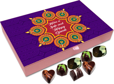

Chocholik Diwali Gift - Have A Safe Peaceful And Happy Diwali Chocolate Box - 12pc Truffles(144 g)