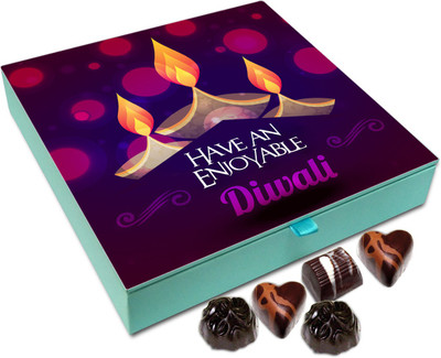 

Chocholik Diwali Gift - Have An Enjoyable Diwali Chocolate Box - 9pc Truffles(108 g)