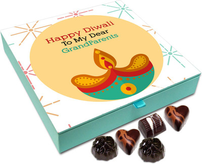 

Chocholik Diwali Gift Box - Happy Diwali To My Grandparents Chocolate Box - 9pc Truffles(108 g)