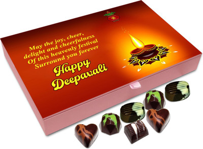 

Chocholik Diwali Gift - May This Diwali Bring Cheerfulness To Your Family Chocolate Box - 12pc Truffles(144 g)