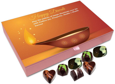 

Chocholik Diwali Gift Box - May The Lamps Of Diwali Illuminate Your Life Chocolate Box - 12pc Truffles(144 g)