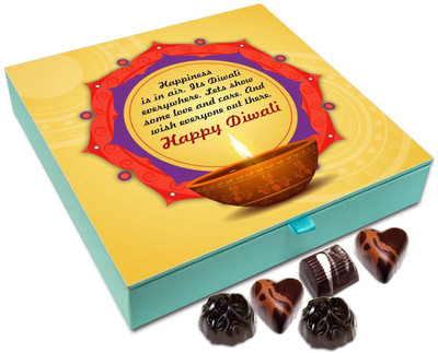 

Chocholik Diwali Gift - Wish Everyone Out There Happy Diwali Chocolate Box - 9pc Truffles(108 g)