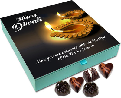 

Chocholik Diwali Gift - ON This Diwali May You Are Showered With Blessings Chocolate Box - 9pc Truffles(108 g)