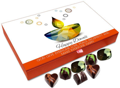

Chocholik Diwali Gift - On Diwali May God Give Love Peace Prosperity Chocolate Box - 12pc Truffles(144 g)