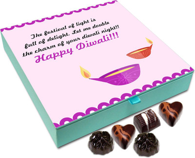 

Chocholik Diwali Gift Box - Have A Superb Diwali Light Chocolate Box - 9pc Truffles(108 g)