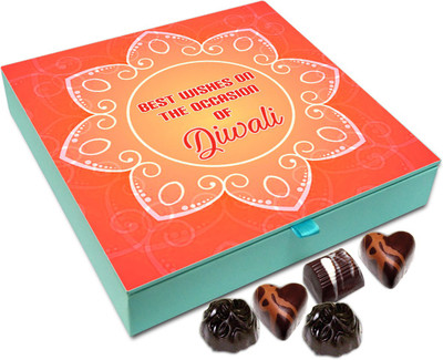 

Chocholik Diwali Gift - Best Wishes On The Occasion Of Diwali Chocolate Box - 9pc Truffles(108 g)