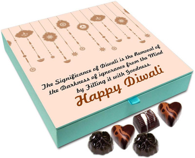 

Chocholik Diwali Gift - Significance Of Diwali Is Removal Of Darkness Chocolate Box - 9pc Truffles(108 g)