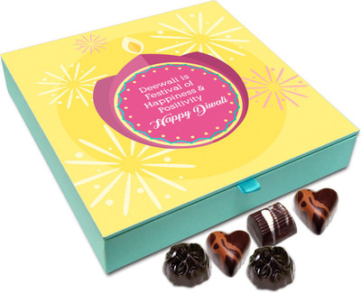 

Chocholik Diwali Gift - Deepawali Is Festival Of Happiness And Positivity Chocolate Box - 9pc Truffles(108 g)