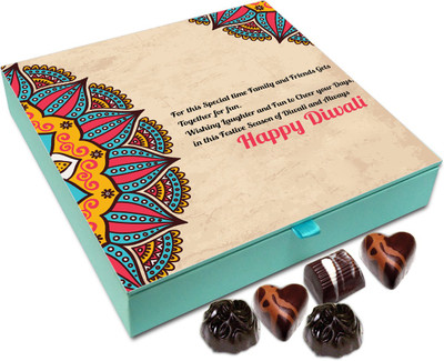 

Chocholik Diwali Gift - Wishing Laughter And Fun To Cheer Up Your Day This Diwali Chocolate Box - 9pc Truffles(108 g)