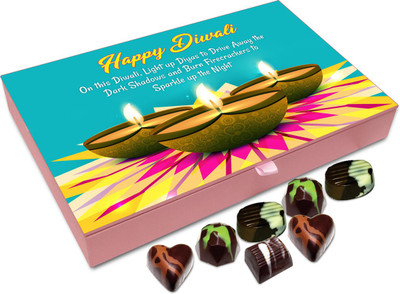 

Chocholik Diwali Gift - On This Diwali Light Up Candles To Drive Away Shadows Chocolate Box - 12pc Truffles(144 g)