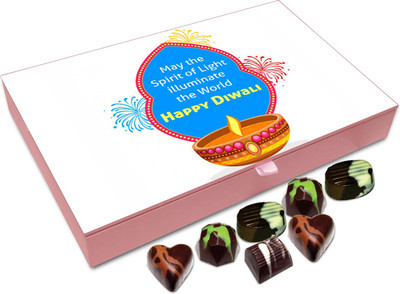 

Chocholik Diwali Gift - May The Spirit Of Diwali Illuminate The World Chocolate Box - 12pc Truffles(144 g)