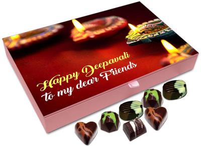 

Chocholik Diwali Gift Box - Happy Deepawali To My Dear Friends Chocolate Box - 12pc Truffles(144 g)