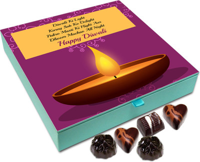 

Chocholik Diwali Gift Box - Enjoy All Night With Diwali Lights Chocolate Box - 9pc Truffles(108 g)