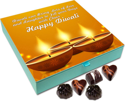 

Chocholik Diwali Gift - Wishing You A Very Merry Happy Diwali Chocolate Box - 9pc Truffles(108 g)
