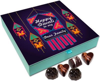 

Chocholik Diwali Gift - Happy Diwali To All My Dear Family Chocolate Box - 9pc Truffles(108 g)