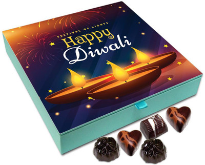 

Chocholik Diwali Gift Box - Happy Diwali To All My Lovely Friends Chocolate Box - 9pc Truffles(108 g)