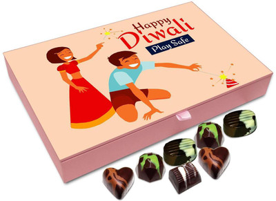 

Chocholik Diwali Gift Box - Happy Diwali Play Safe Chocolate Box - 12pc Truffles(144 g)