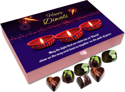 

Chocholik Diwali Gift - May The Light Of Diwali Show Us The Right Path Chocolate Box - 12pc Truffles(144 g)