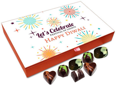

Chocholik Diwali Gift - Let Us All Celebrate Diwali Chocolate Box - 12pc Truffles(144 g)