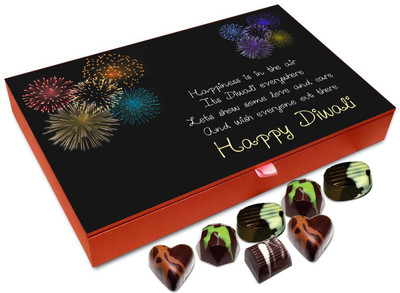 

Chocholik Diwali Gift - Lets Wish Everyone Out There happy Diwali Chocolate Box - 12pc Truffles(144 g)