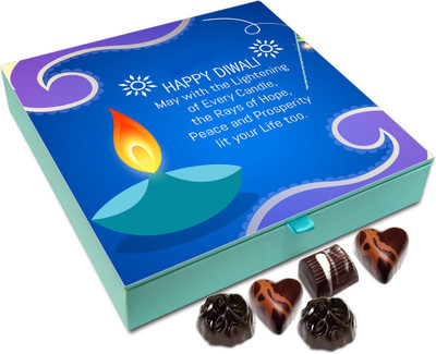 

Chocholik Diwali Gift Box - May This Diwali Lit Your life Chocolate Box - 9pc Truffles(108 g)