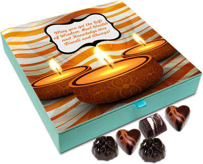 Chocholik Diwali Gift - May You Get Lot Of Wisdom On Diwali Chocolate Box - 9pc Truffles(108 g)