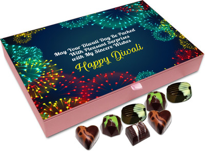 

Chocholik Diwali Gift - May Your Diwali Day Be Filled With Pleasant Surprises Chocolate Box - 12pc Truffles(144 g)
