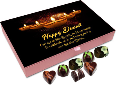 

Chocholik Diwali Gift - Lets promise To Celebrate Diwali With Peace And Happiness Chocolate Box - 12pc Truffles(144 g)
