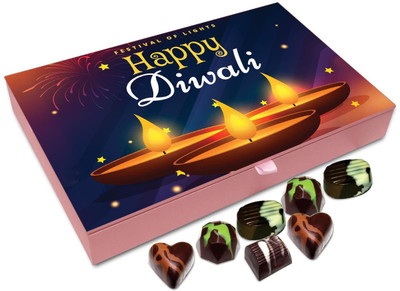 

Chocholik Diwali Gift Box - Happy Diwali To All My Lovely Friends Chocolate Box - 12pc Truffles(144 g)