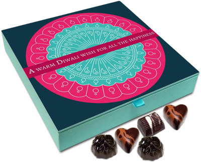 

Chocholik Diwali Gift - A Warm Diwali Wishes Chocolate Box - 9pc Truffles(108 g)