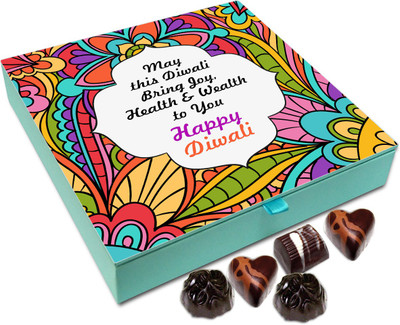 

Chocholik Diwali Gift - May This Diwali Bring Health Joy And Wealth Chocolate Box - 9pc Truffles(108 g)